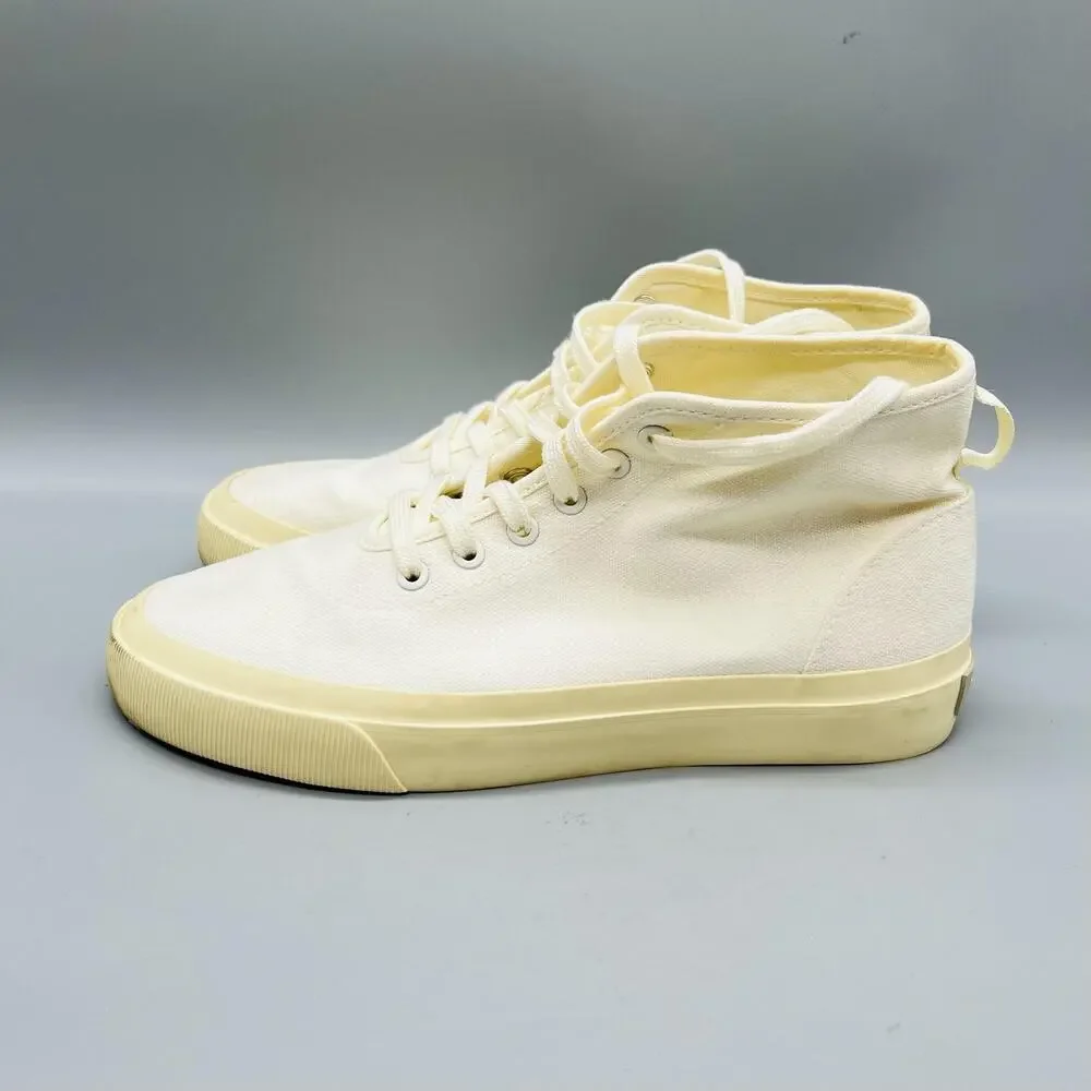 Everlane Shoes Womens 7 White Canvas Mid Top Lace Up Sneakers Comfort Casual